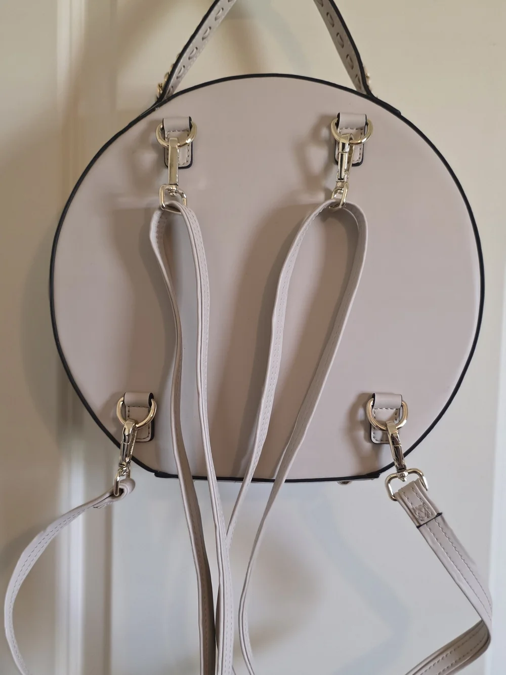 Voni Women’s Round Cream Crossbody Backpack